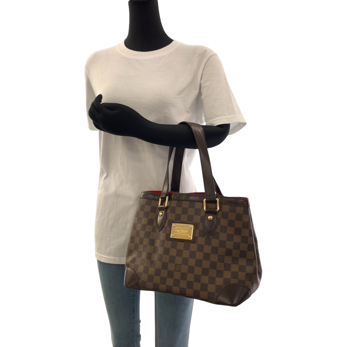 LOUIS VUITTON ルイヴィトン ダミエ エベヌ ハムステッドPM ブラウン ゴールド金具 PVC N51205 トートバッグ ハンドバッグ ショルダーバッグ  レディース