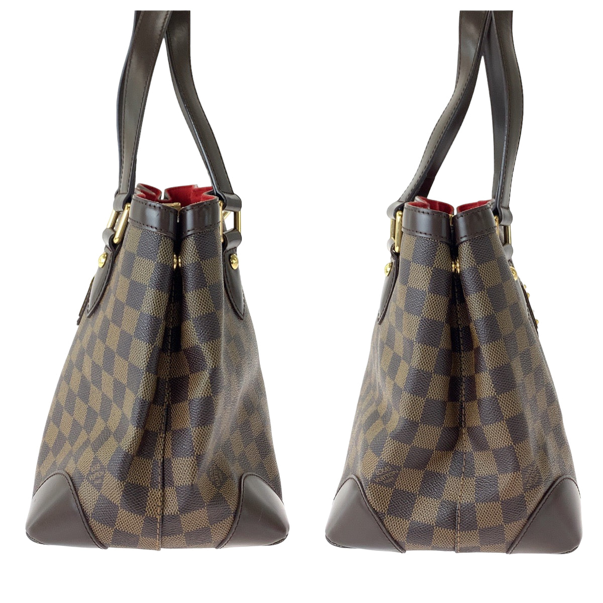 LOUIS VUITTON ルイヴィトン ダミエ エベヌ ハムステッドPM ブラウン ゴールド金具 PVC N51205 トートバッグ ハンドバッグ ショルダーバッグ  レディース