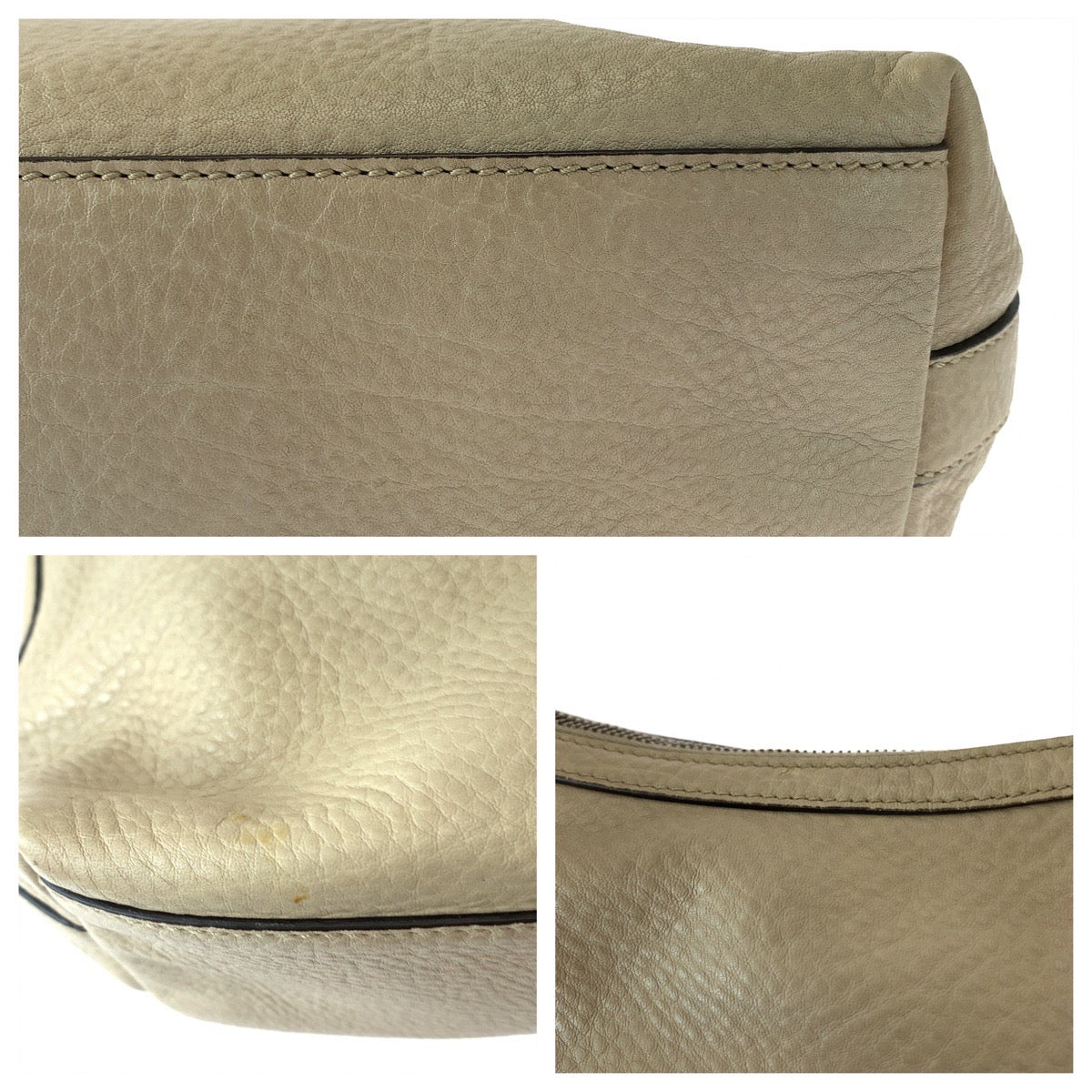 12216
GUCCI グッチ インターロッキング ホーボー ベージュ ゴールド金具 レザー 326514 ショルダーバッグ  レディース