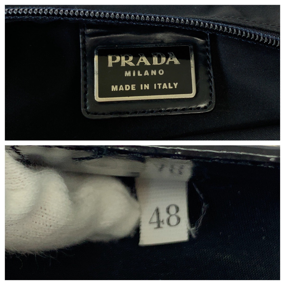 PRADA Tessuto Triangle Logo Plate Unisex Black Silver Hardware Nylon VA0053 Shoulder Bag Crossbody Women's