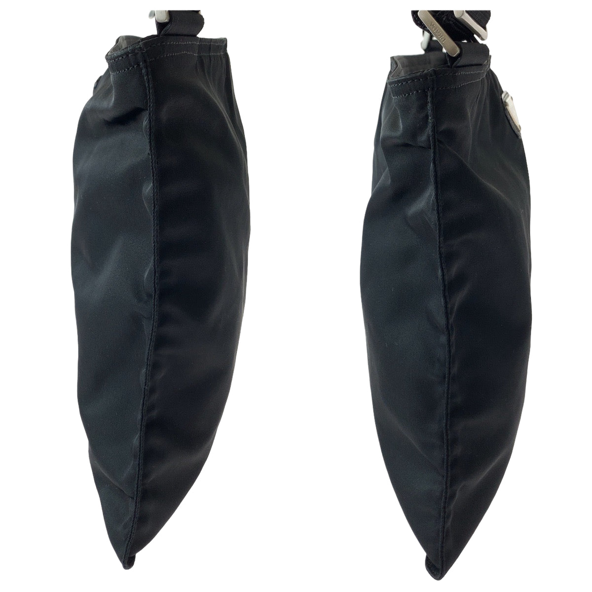 PRADA Tessuto Triangle Logo Plate Unisex Black Silver Hardware Nylon VA0053 Shoulder Bag Crossbody Women's