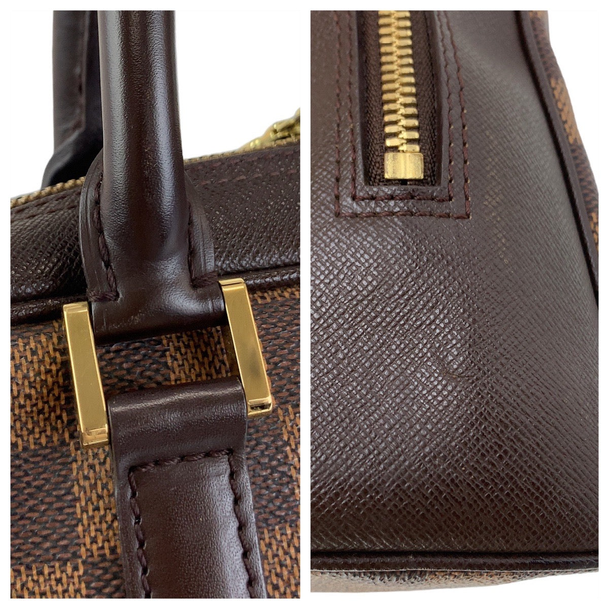 12212
LOUIS VUITTON ルイヴィトン ダミエ ブレラ ブラウン ゴールド金具 PVC / レザー N51150 ハンドバッグ  レディース