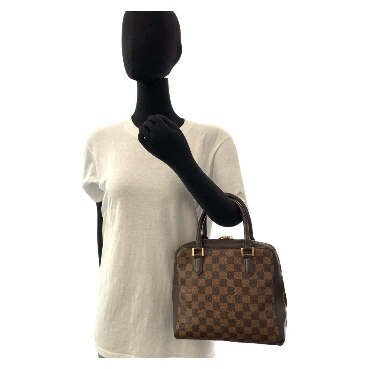 12212
LOUIS VUITTON ルイヴィトン ダミエ ブレラ ブラウン ゴールド金具 PVC / レザー N51150 ハンドバッグ  レディース