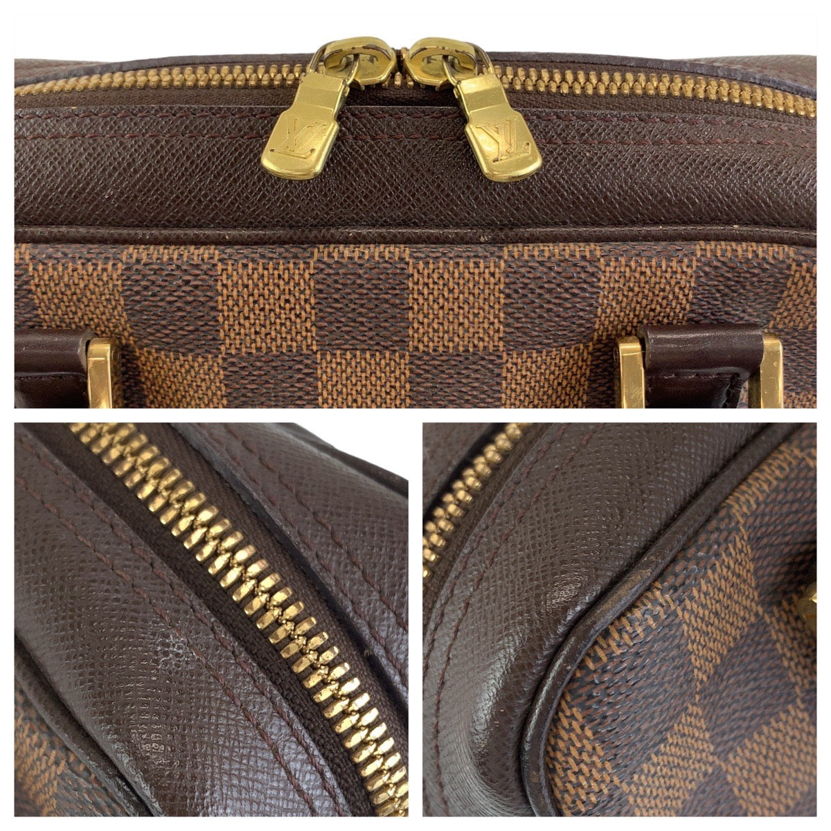 12212
LOUIS VUITTON ルイヴィトン ダミエ ブレラ ブラウン ゴールド金具 PVC / レザー N51150 ハンドバッグ  レディース