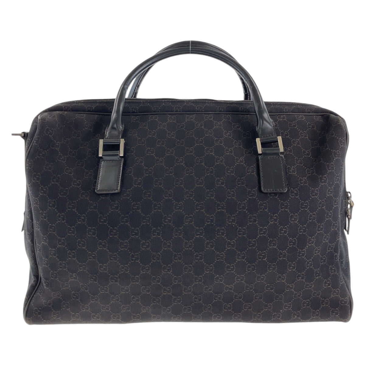 12209
GUCCI グッチ ダークブラウン シルバー金具 GGキャンバス / レザー 196356 ボストンバッグ 男女兼用  レディース ABP37