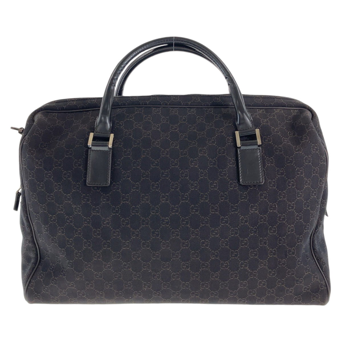 12209
GUCCI グッチ ダークブラウン シルバー金具 GGキャンバス / レザー 196356 ボストンバッグ 男女兼用  レディース ABP37