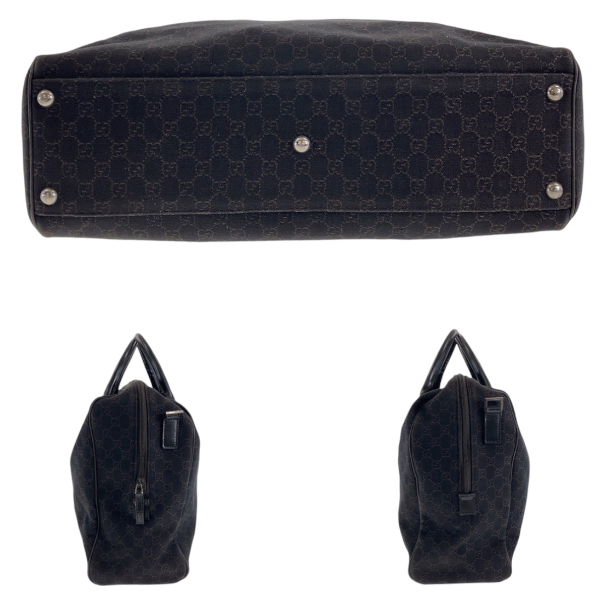 12209
GUCCI グッチ ダークブラウン シルバー金具 GGキャンバス / レザー 196356 ボストンバッグ 男女兼用  レディース ABP37