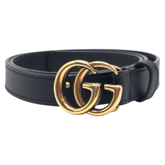 GUCCI グッチ GGマーモント ブラック 黒 ゴールド レザー / メタル 409417 AP00T ベルト  レディース
