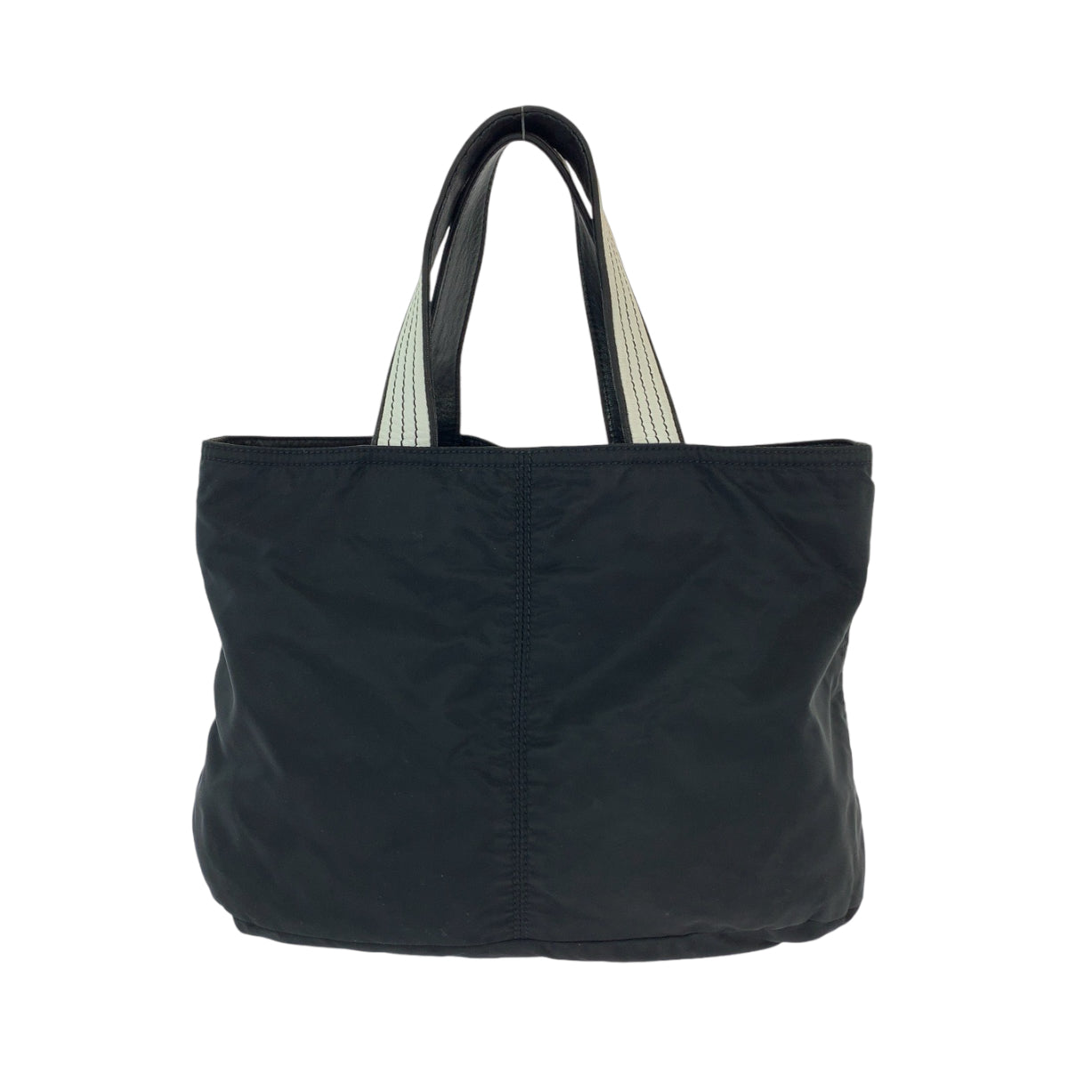 12910
PRADA プラダ テスート 三角ロゴプレート ブラック 黒 ホワイト シルバー金具 ナイロン トートバッグ ショルダーバッグ  レディース