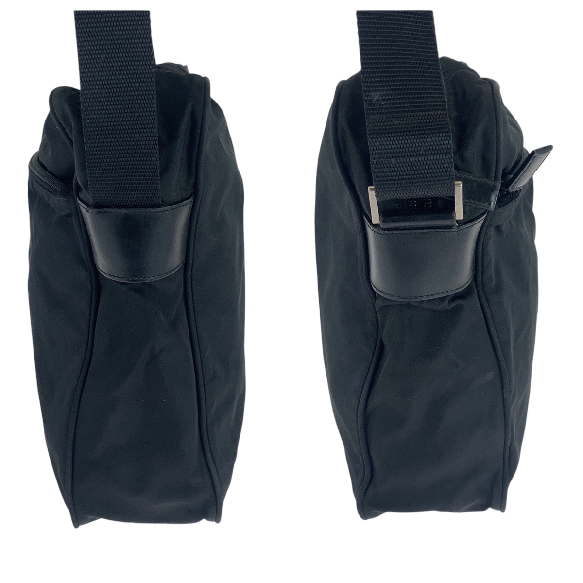 PRADA プラダ テスート 三角ロゴプレート ブラック 黒 シルバー金具 ナイロン BT0168 ショルダーバッグ ポシェット  レディース AB26