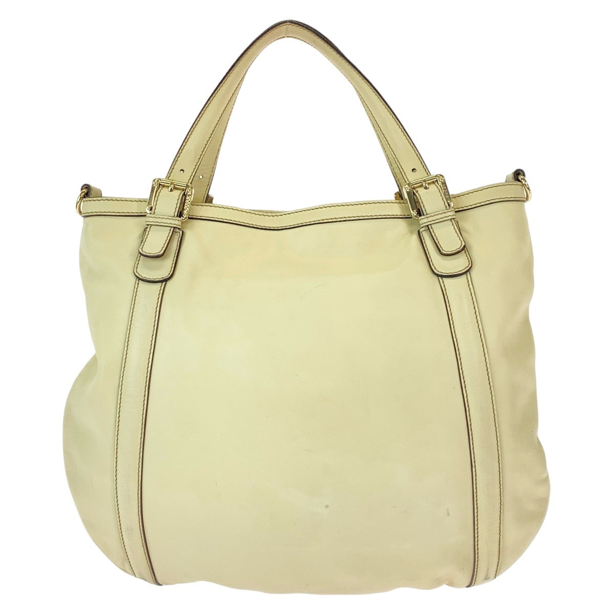 12203
GUCCI グッチ インターロッキング ニューブリット ホワイト ベージュ ゴールド金具 レザー 162336 トートバッグ ショルダーバッグ  レディース