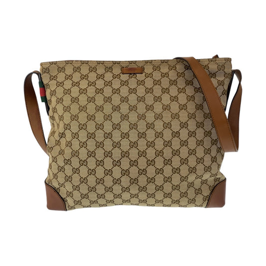 GUCCI グッチ シェリーライン ブラウン ベージュ シルバー金具 GGキャンバス / レザー 308930 斜めがけ ショルダーバッグ メッセンジャーバッグ  レディース