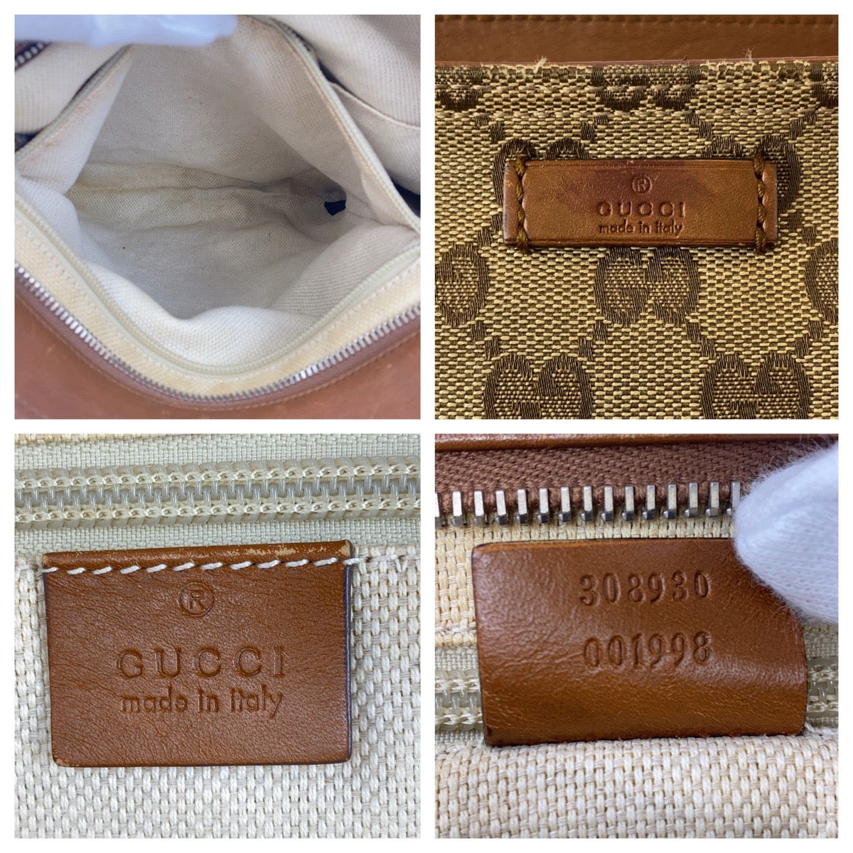 GUCCI グッチ シェリーライン ブラウン ベージュ シルバー金具 GGキャンバス / レザー 308930 斜めがけ ショルダーバッグ メッセンジャーバッグ  レディース