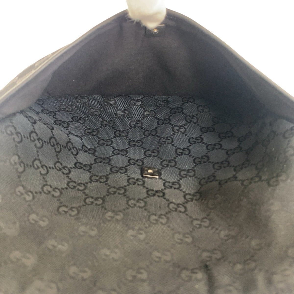12199
GUCCI グッチ ブラック シルバー金具 GGキャンバス / レザー 145857 斜め掛け ショルダーバッグ ポシェット  レディース