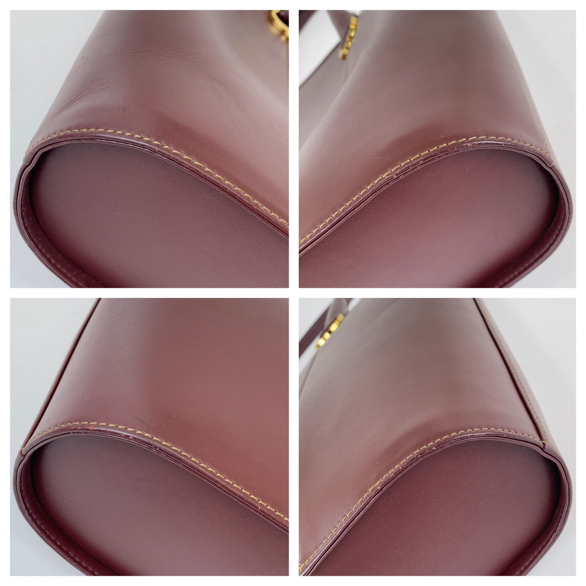 CARTIER カルティエ マストライン ワインレッド ボルドー ゴールド金具 レザー トートバッグ ショルダーバッグ  レディース