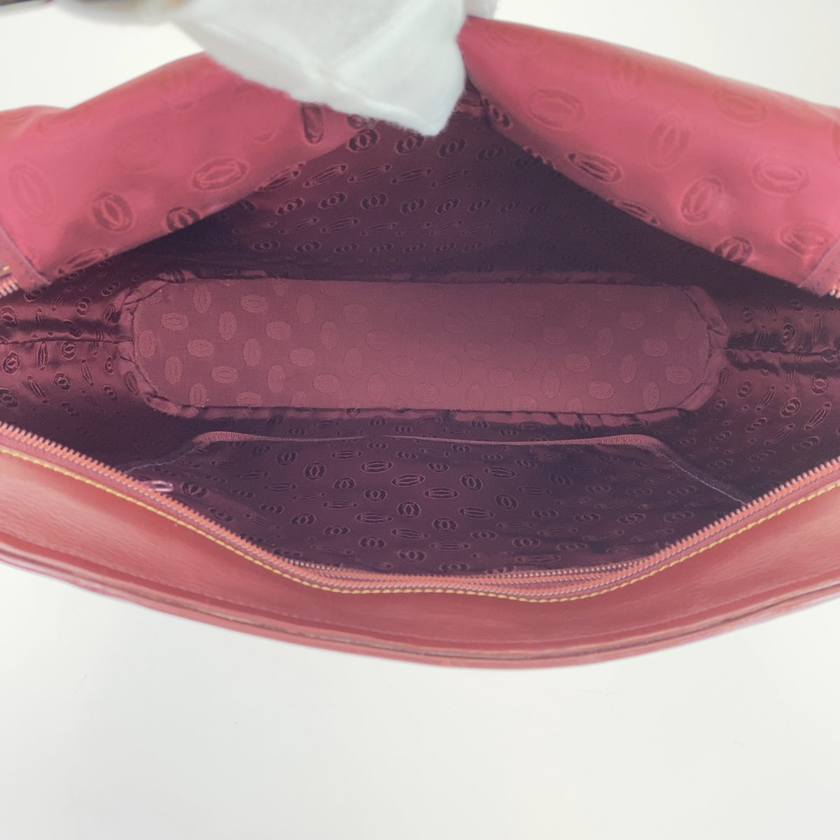 CARTIER カルティエ マストライン ワインレッド ボルドー ゴールド金具 レザー トートバッグ ショルダーバッグ  レディース