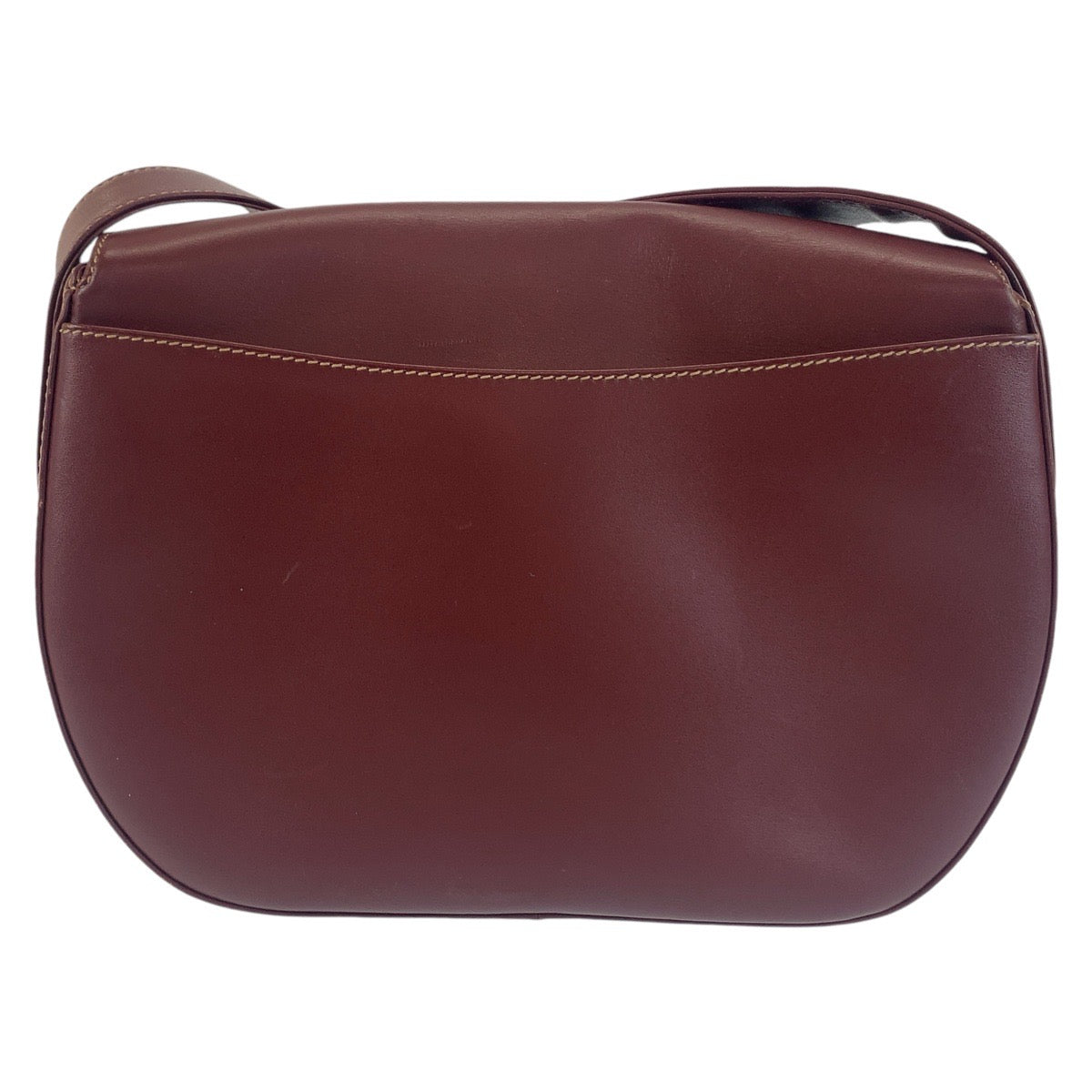 12196
CARTIER カルティエ マストライン ワインレッド ボルドー ゴールド金具 レザー 斜め掛け ショルダーバッグ ポシェット  レディース
