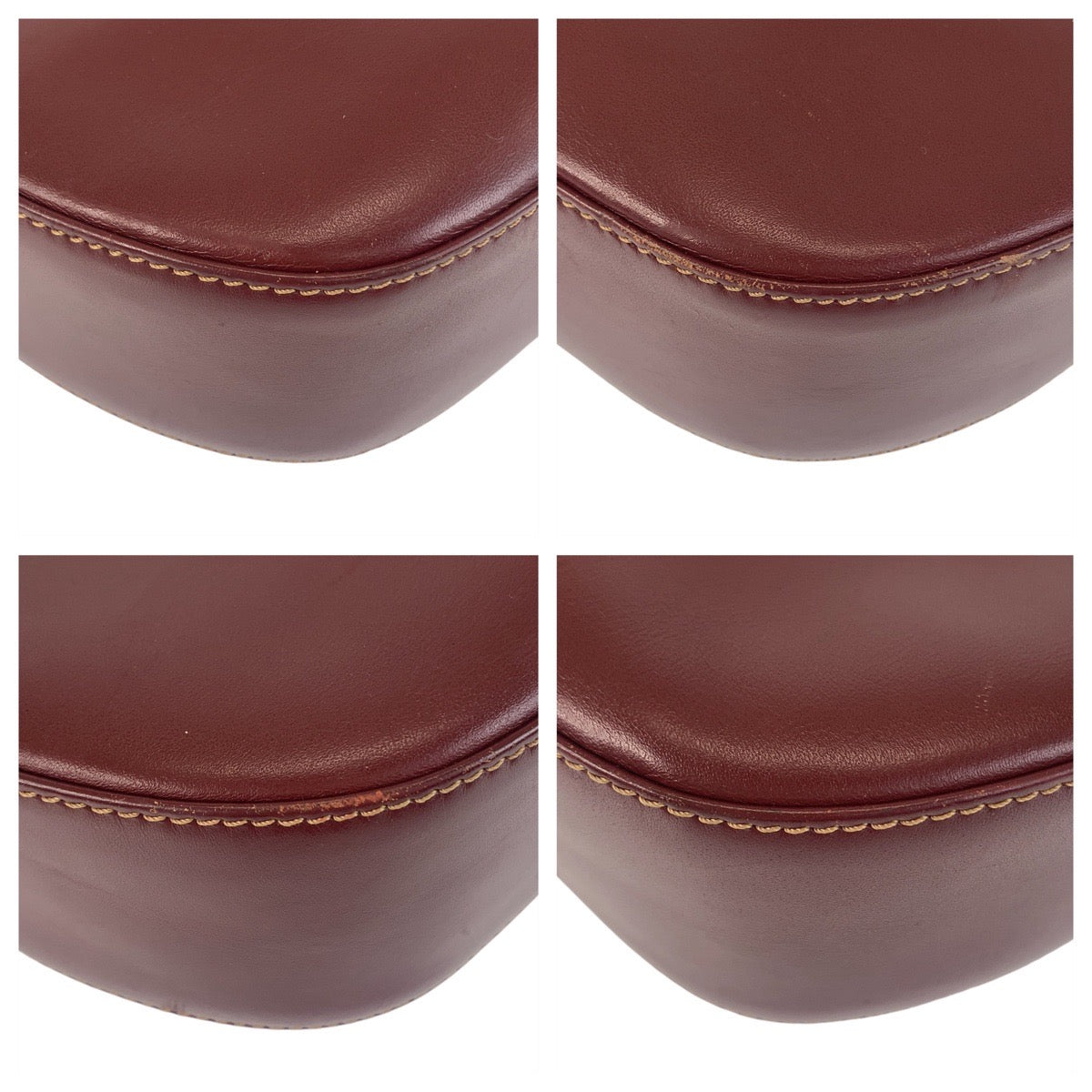 12196
CARTIER カルティエ マストライン ワインレッド ボルドー ゴールド金具 レザー 斜め掛け ショルダーバッグ ポシェット  レディース