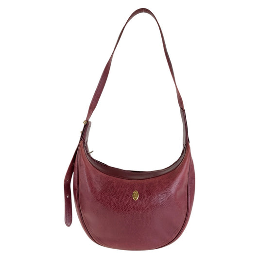 12912
CARTIER カルティエ マストライン ワインレッド ボルドー ゴールド金具 レザー ショルダーバッグ ポシェット  レディース