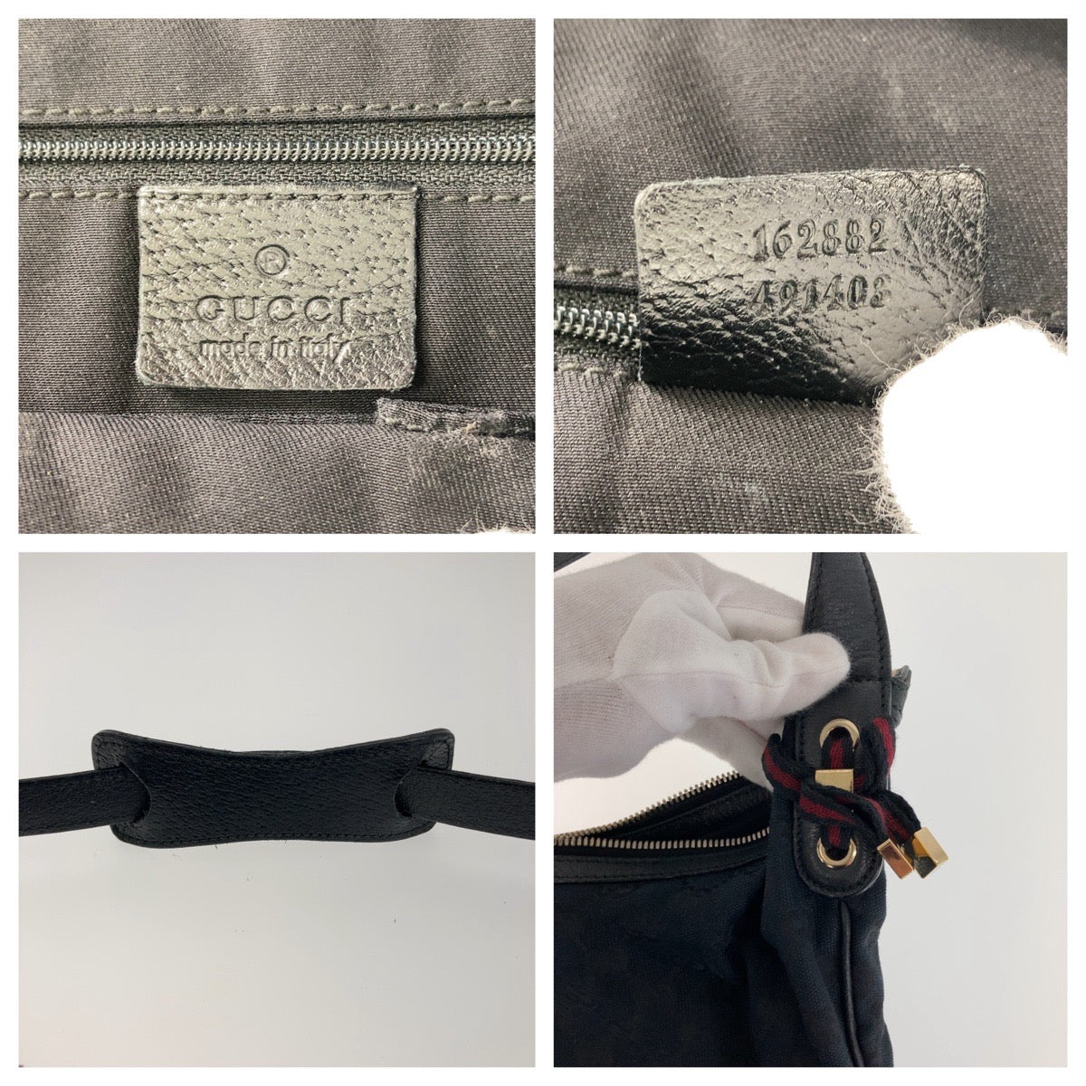 12188
GUCCI グッチ シェリーライン プリンシー ブラック シルバー金具 ゴールド金具 GGキャンバス / レザー 162882 ホーボー ショルダーバッグ  レディース
