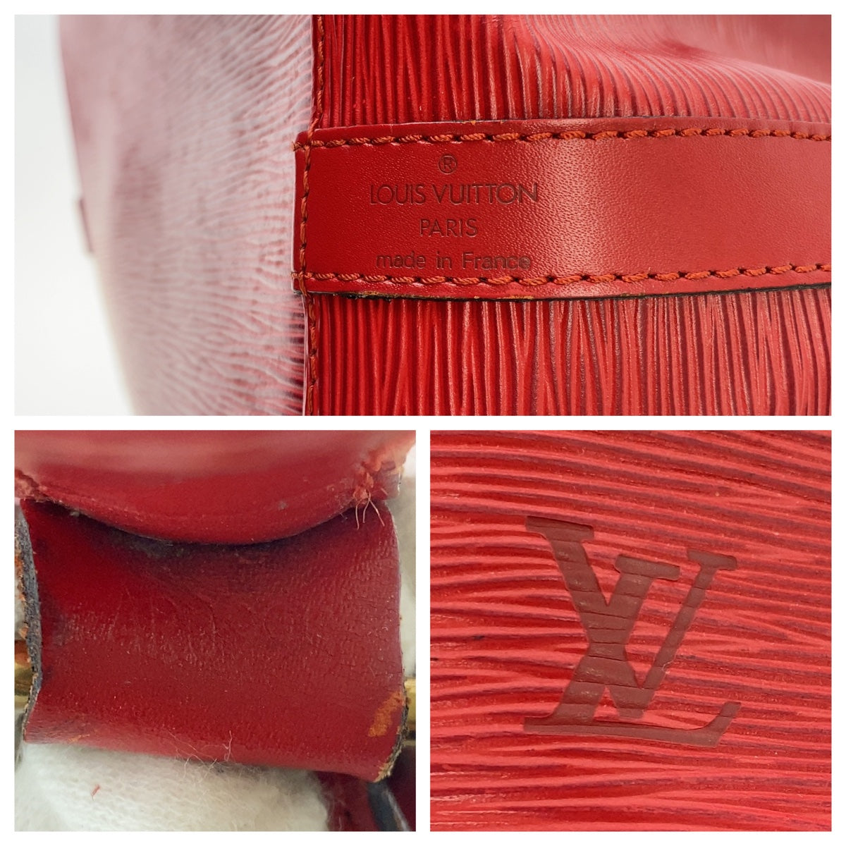 12186
LOUIS VUITTON ルイヴィトン エピ プチノエ カスティリアンレッド ゴールド金具 レザー M44107 ショルダーバッグ  レディース
