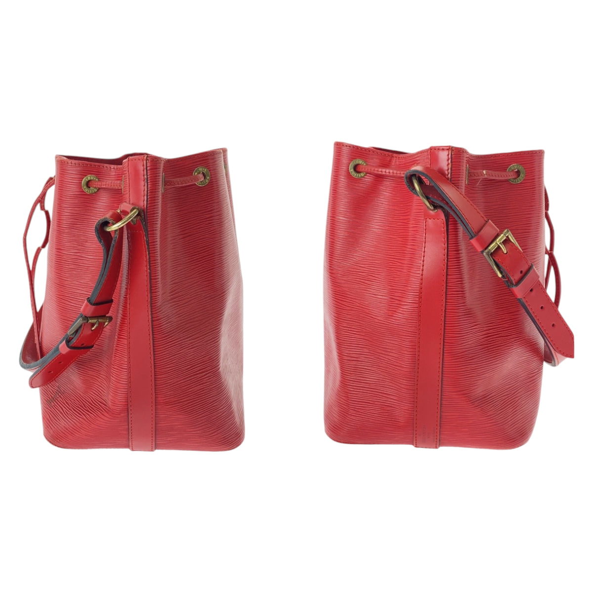 12186
LOUIS VUITTON ルイヴィトン エピ プチノエ カスティリアンレッド ゴールド金具 レザー M44107 ショルダーバッグ  レディース
