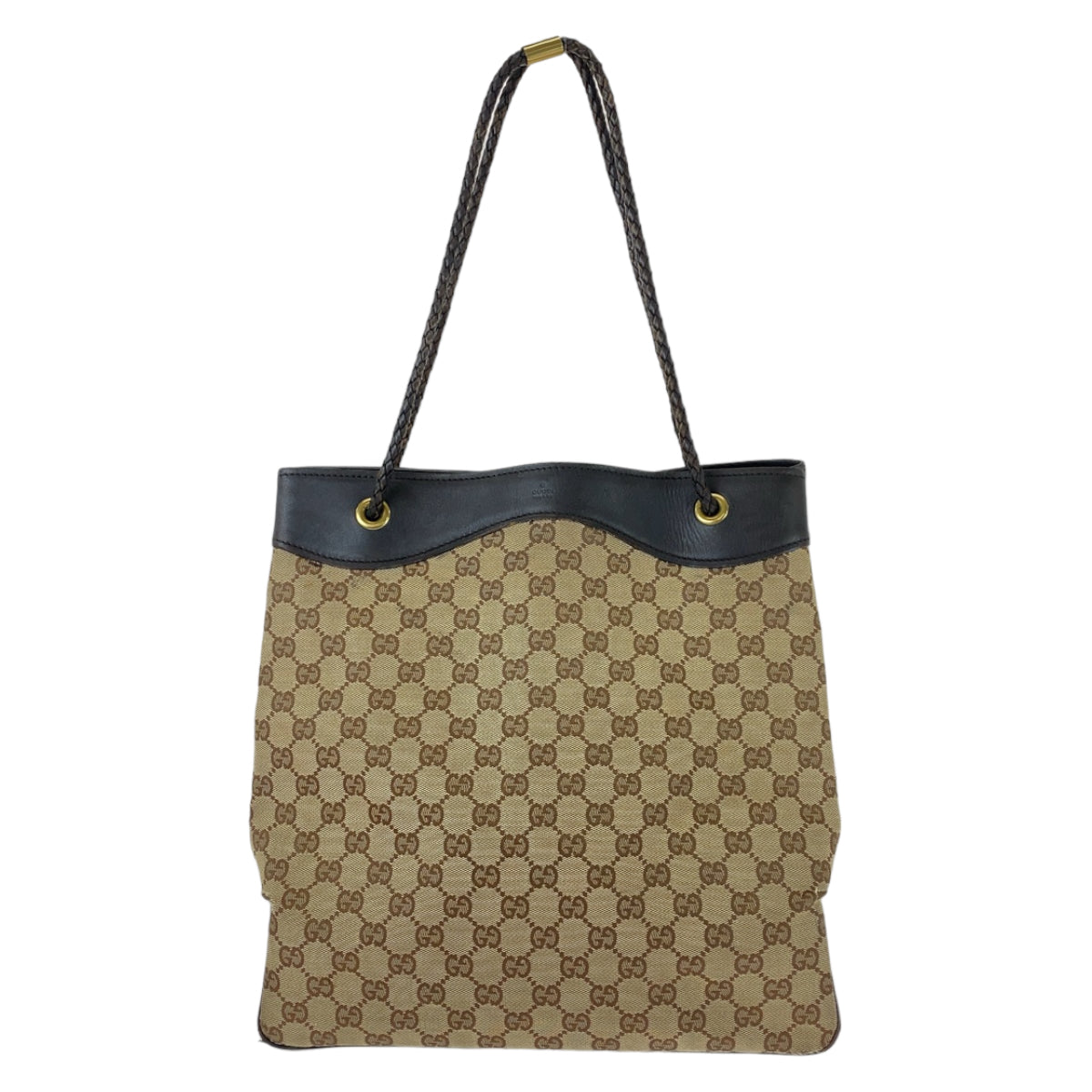 GUCCI グッチ ブラウン ベージュ ゴールド金具 GGキャンバス / レザー 109141 トートバッグ ショルダーバッグ  レディース