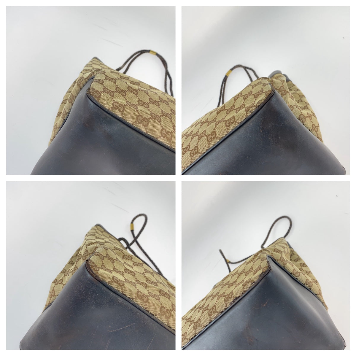 GUCCI グッチ ブラウン ベージュ ゴールド金具 GGキャンバス / レザー 109141 トートバッグ ショルダーバッグ  レディース