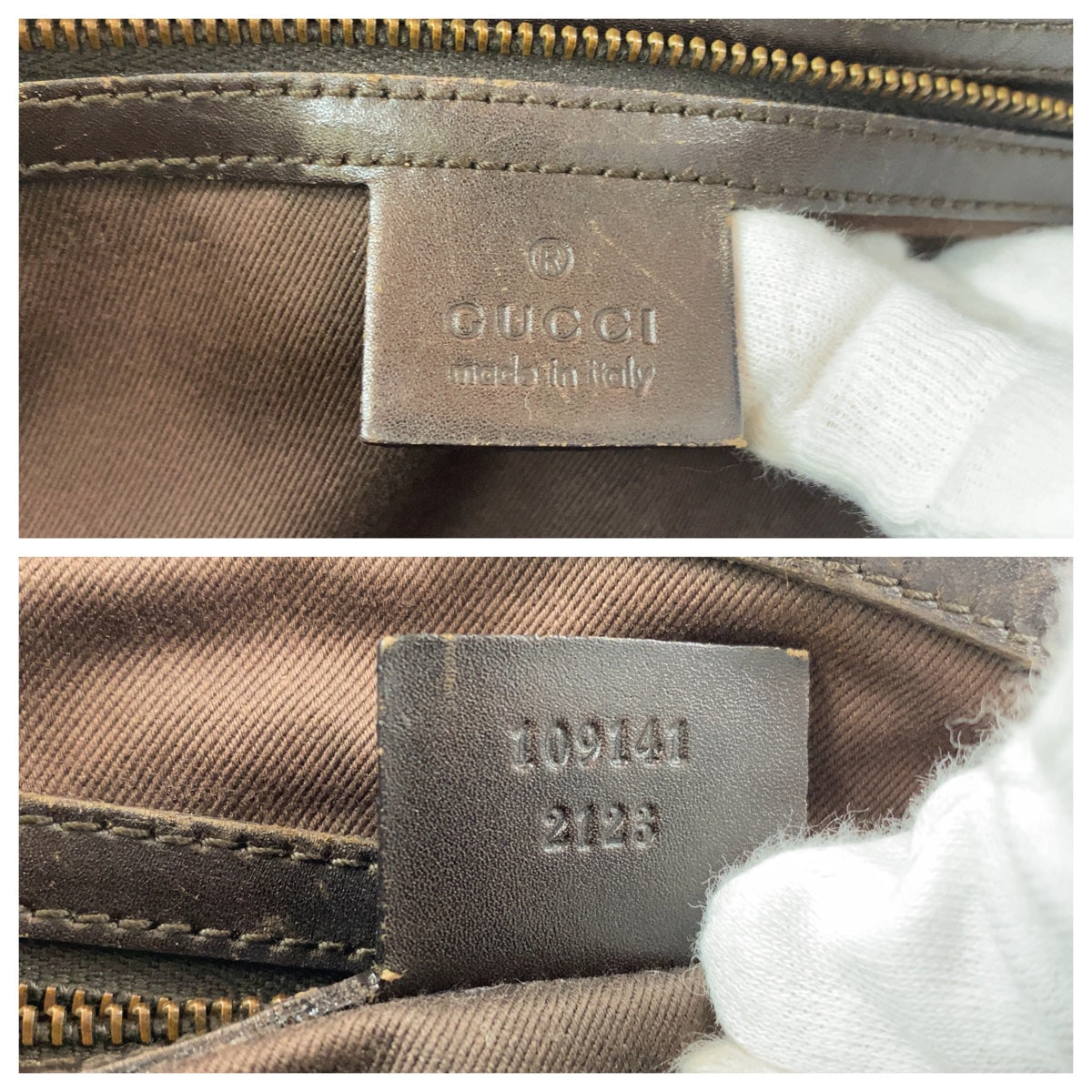 GUCCI グッチ ブラウン ベージュ ゴールド金具 GGキャンバス / レザー 109141 トートバッグ ショルダーバッグ  レディース