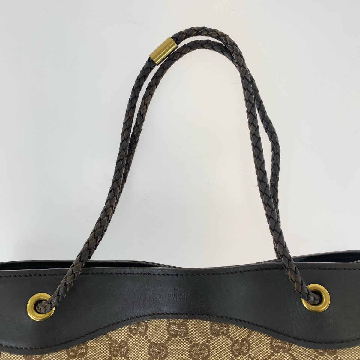 GUCCI グッチ ブラウン ベージュ ゴールド金具 GGキャンバス / レザー 109141 トートバッグ ショルダーバッグ  レディース