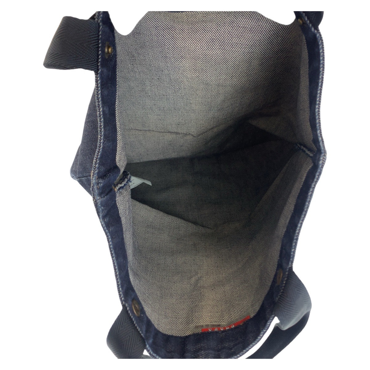 112181
PRADA SPORTS プラダスポーツ ネイビー ゴールド金具 コットンデニム トートバッグ ハンドバッグ  メンズ