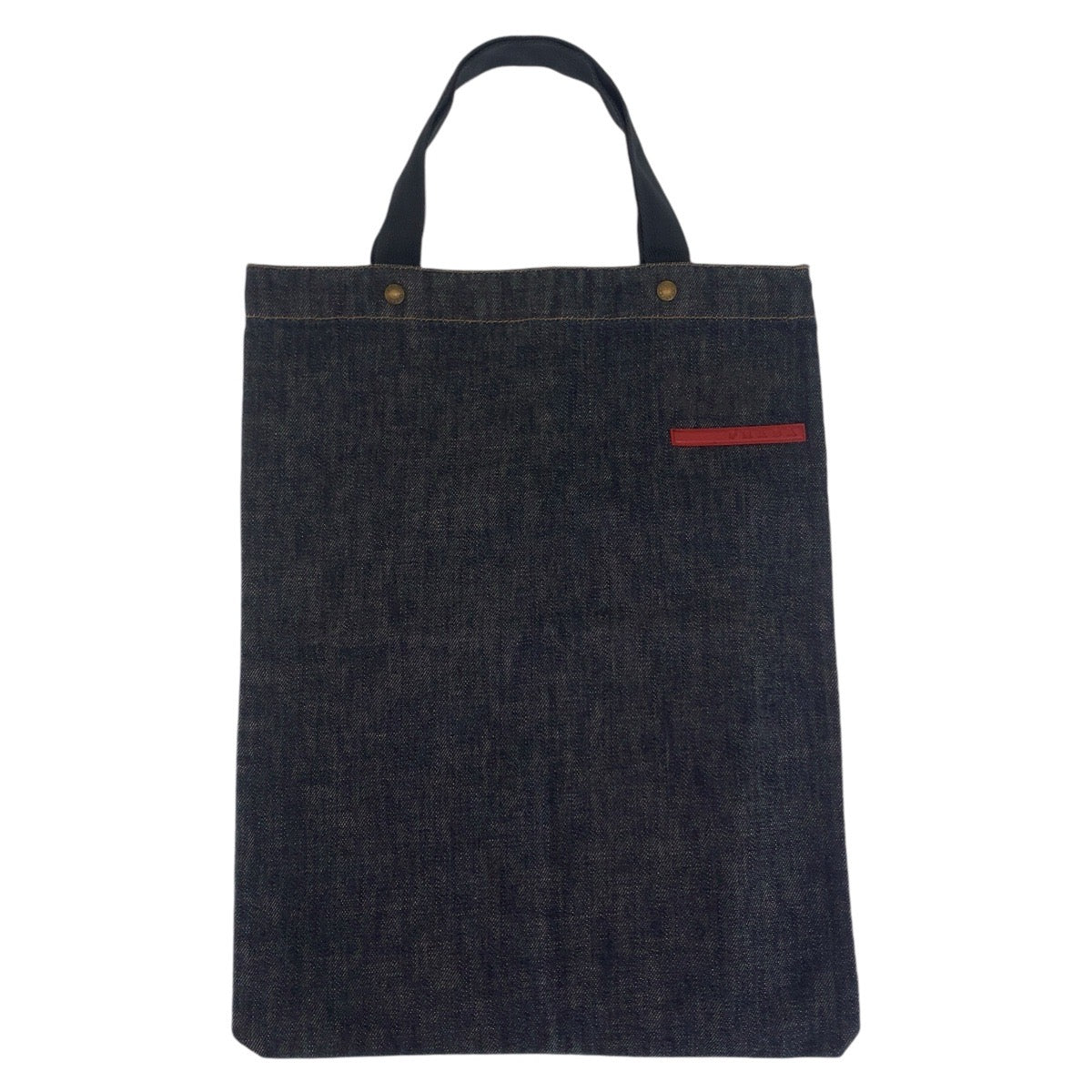 112181
PRADA SPORTS プラダスポーツ ネイビー ゴールド金具 コットンデニム トートバッグ ハンドバッグ  メンズ