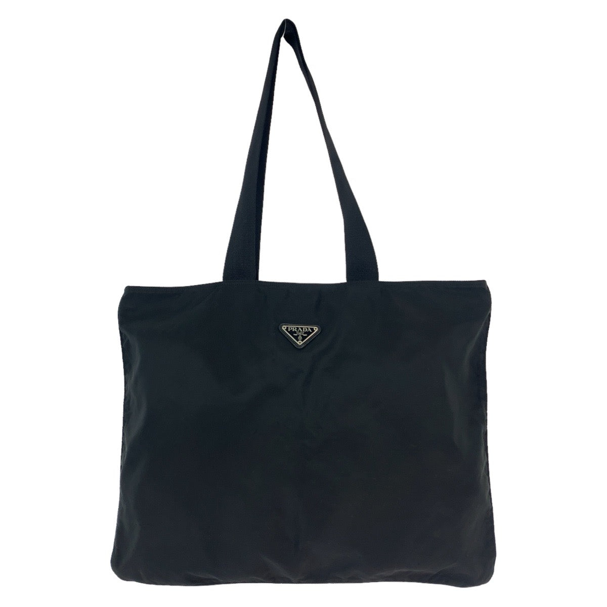 12179
PRADA プラダ テスート 三角ロゴプレート ブラック 黒 シルバー金具 ナイロン トートバッグ ショルダーバッグ 男女兼用  レディース