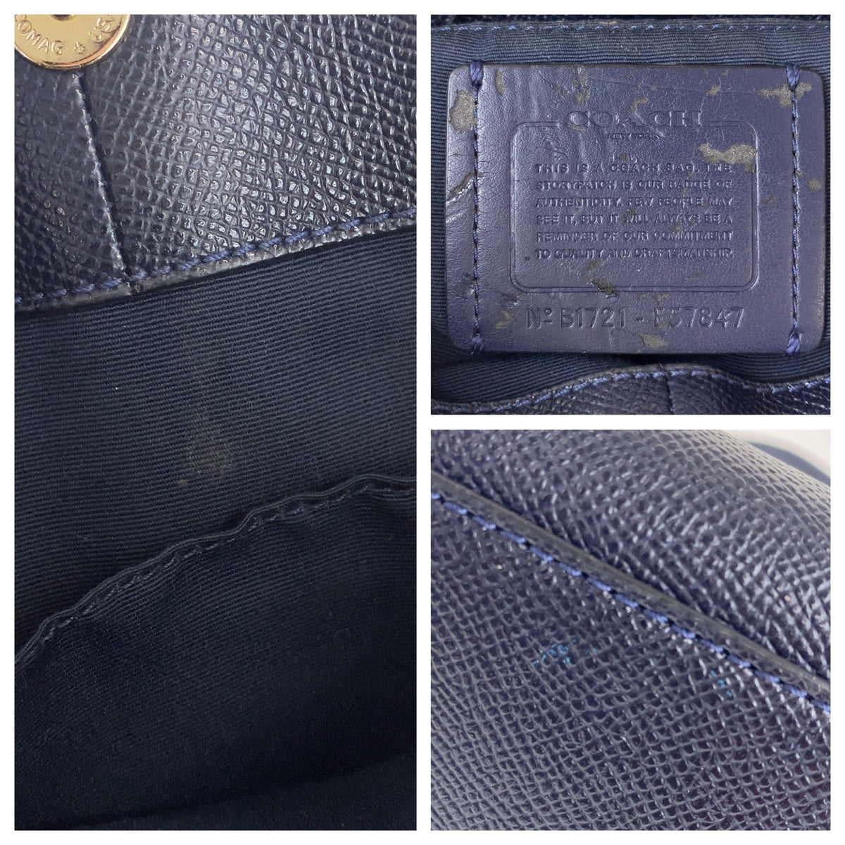 12160
COACH コーチ ミネッタ ネイビー ゴールド金具 PVC B57847 トートバッグ ショルダーバッグ ハンドバッグ 2way 斜め掛け可能  レディース
