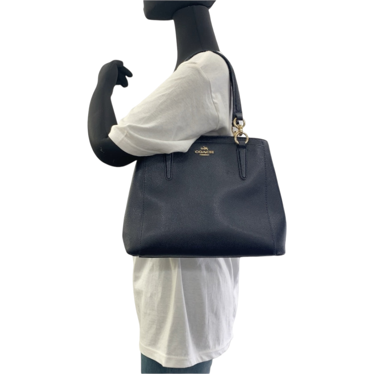 12160
COACH コーチ ミネッタ ネイビー ゴールド金具 PVC B57847 トートバッグ ショルダーバッグ ハンドバッグ 2way 斜め掛け可能  レディース