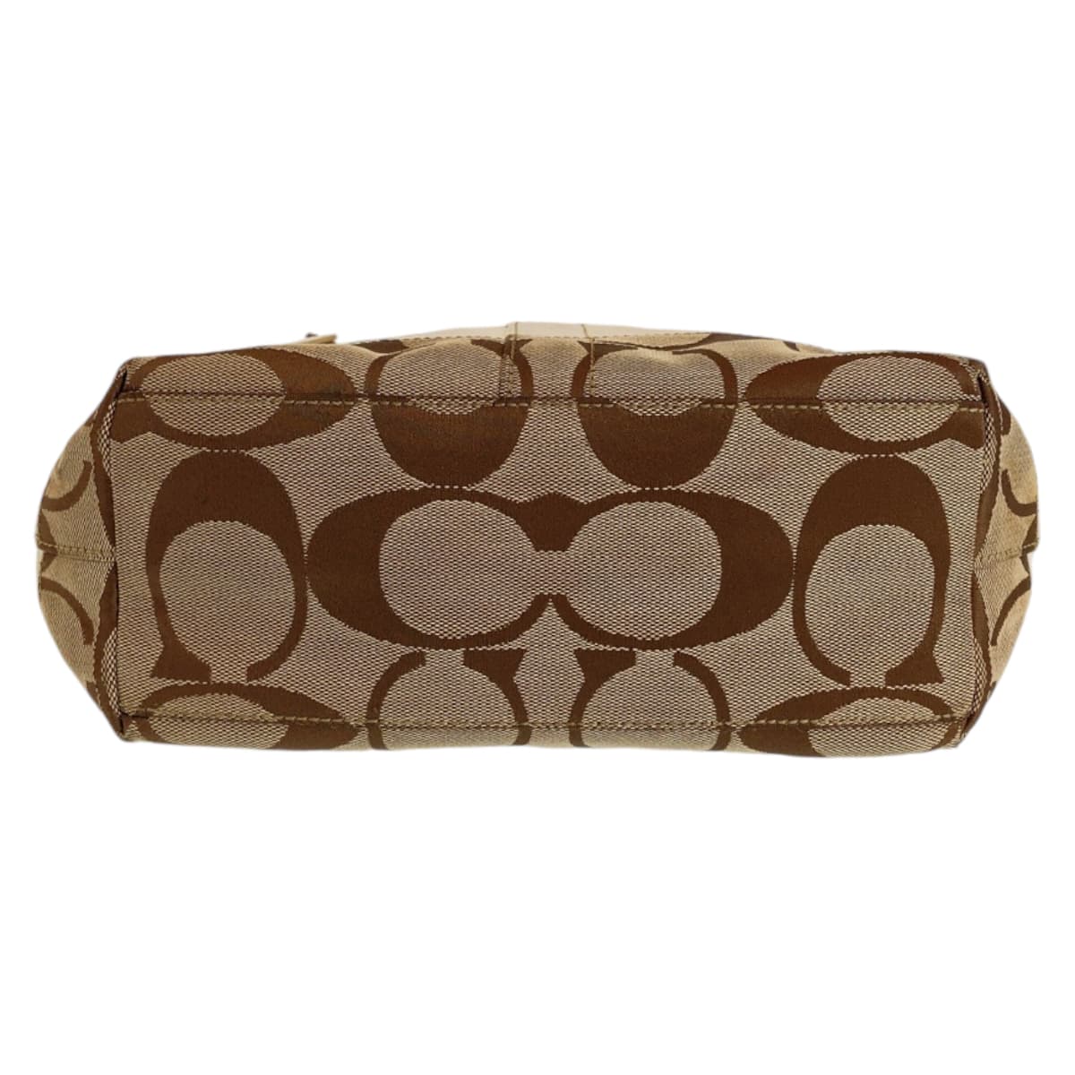 12154
COACH コーチ シグネチャー ブラウン ベージュ ホワイト ゴールド金具 キャンバス / レザー トートバッグ ショルダーバッグ  レディース AB5