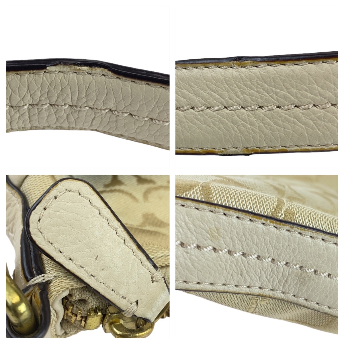 12148
 COACH Signature Beige Light Blue Gold Hardware Canvas/Leather Hobo Shoulder Bag Crossbody Bag for Women