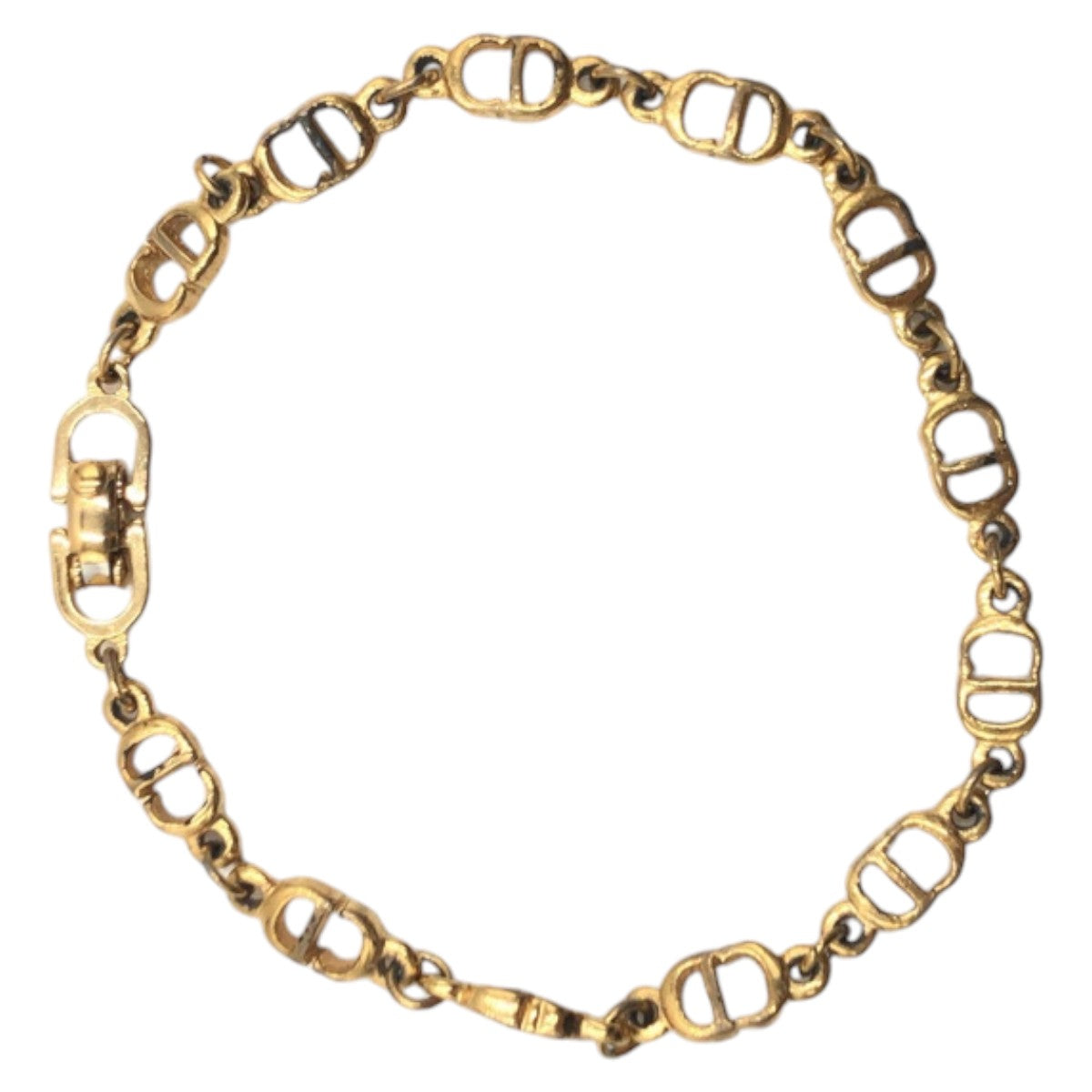 12917
Christian Dior クリスチャンディオール ヴィンテージ CDロゴ ゴールド メッキ ブレスレット  レディース