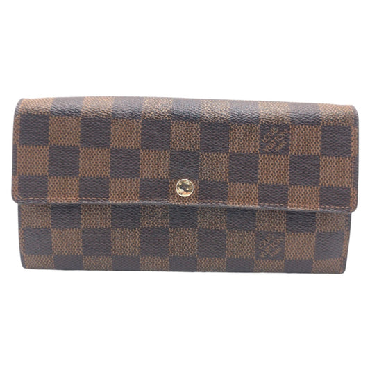 12813
LOUIS VUITTON ルイヴィトン ダミエ ポルトフォイユ サラ ブラウン ゴールド金具 PVC N61734 長財布 ロングウォレット  レディース