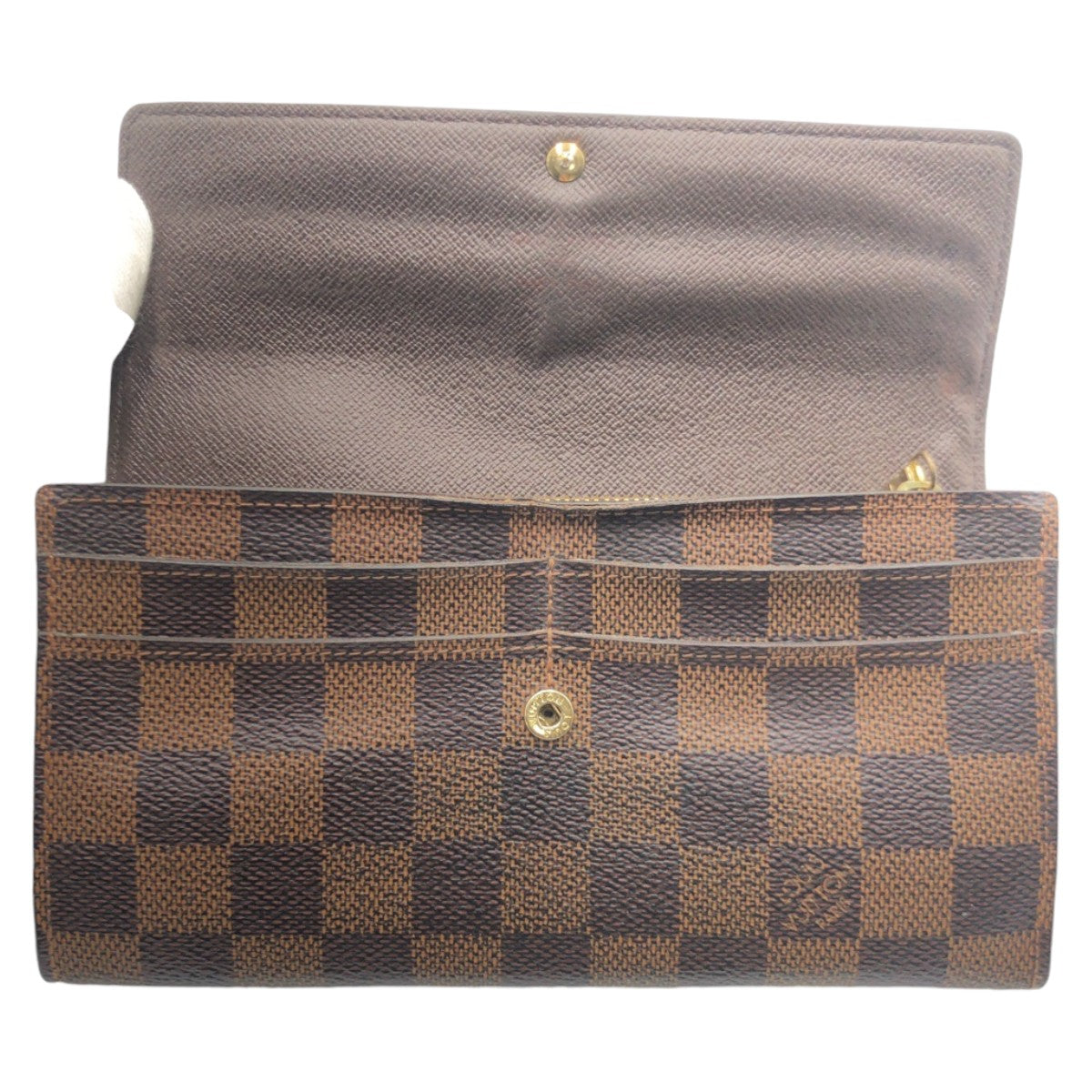 12813
LOUIS VUITTON ルイヴィトン ダミエ ポルトフォイユ サラ ブラウン ゴールド金具 PVC N61734 長財布 ロングウォレット  レディース