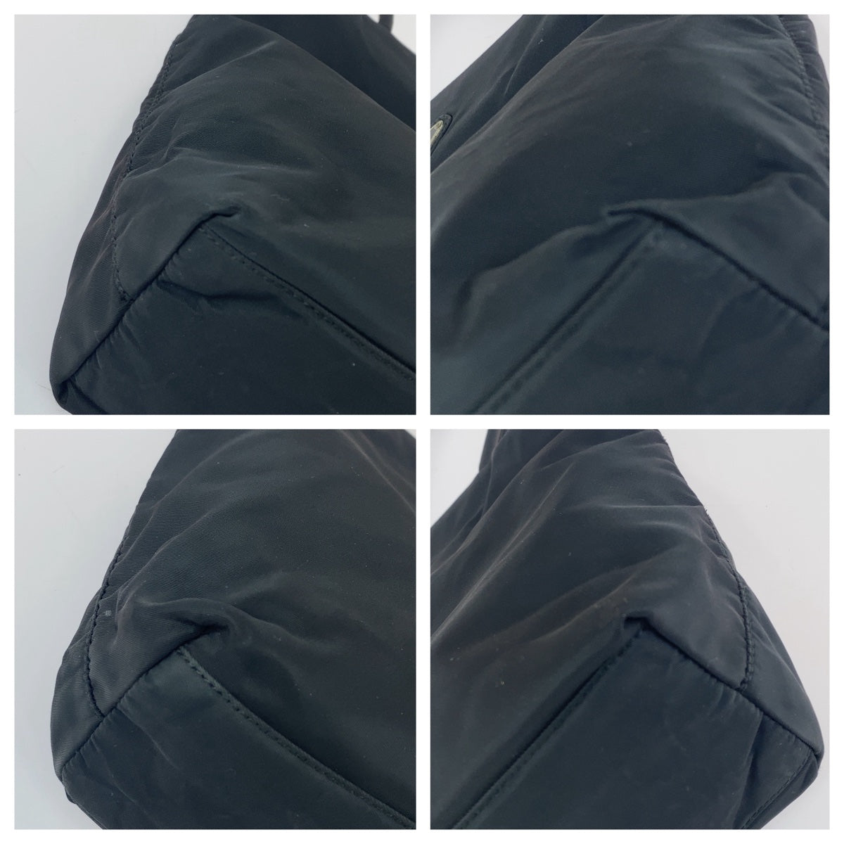 PRADA Prada Tessuto Triangle Logo Plate Black Silver Hardware Nylon Tote Bag Shoulder Bag Women's