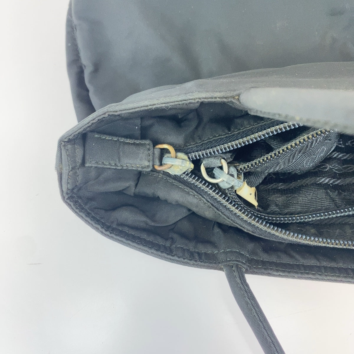 PRADA Prada Tessuto Triangle Logo Plate Black Silver Hardware Nylon Tote Bag Shoulder Bag Women's