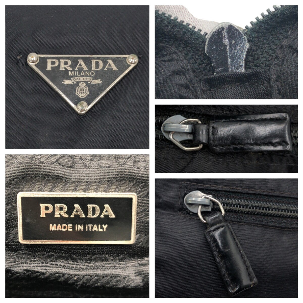 PRADA Prada Tessuto Triangle Logo Black Nylon Shoulder Bag Messenger Bag Men's