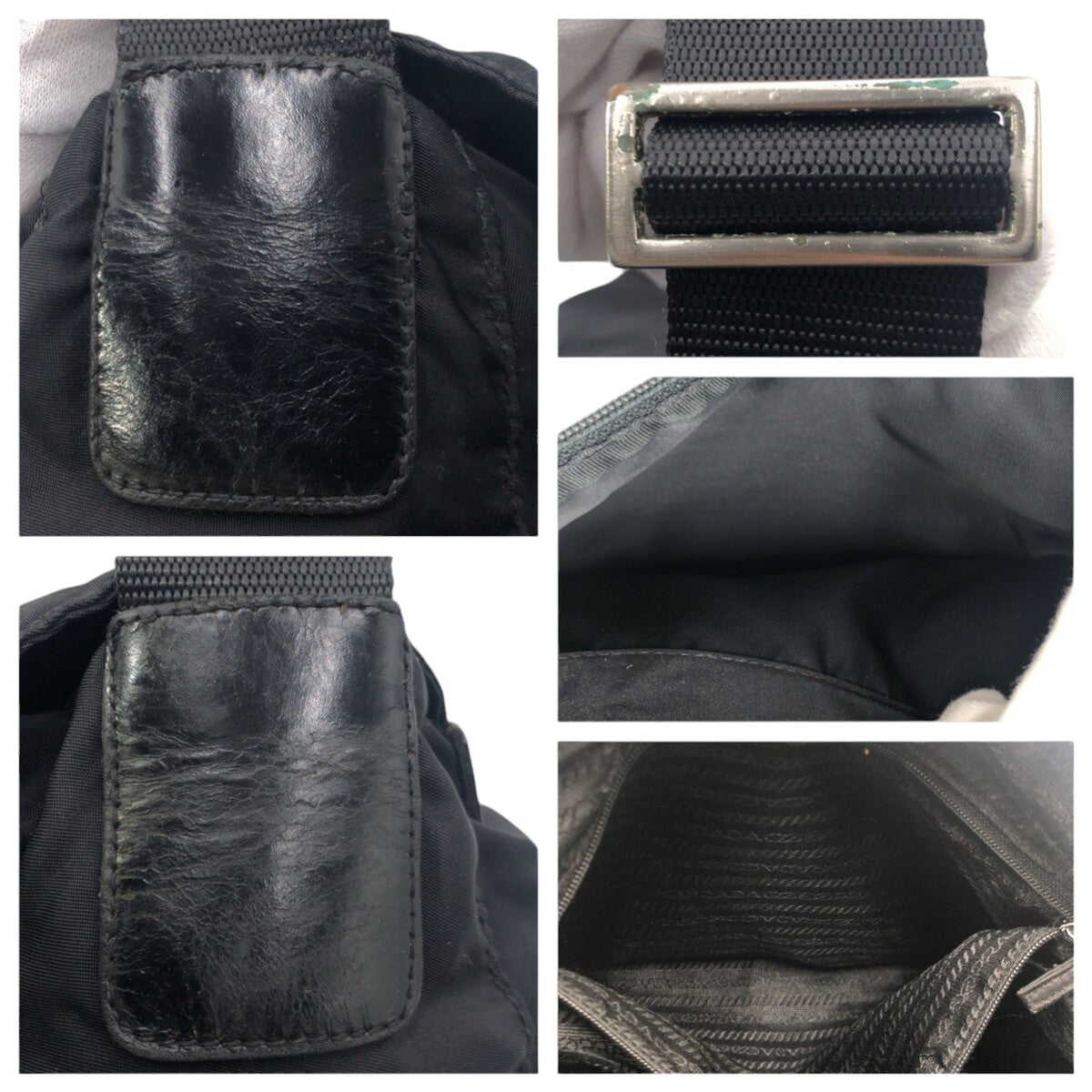 PRADA Prada Tessuto Triangle Logo Black Nylon Shoulder Bag Messenger Bag Men's