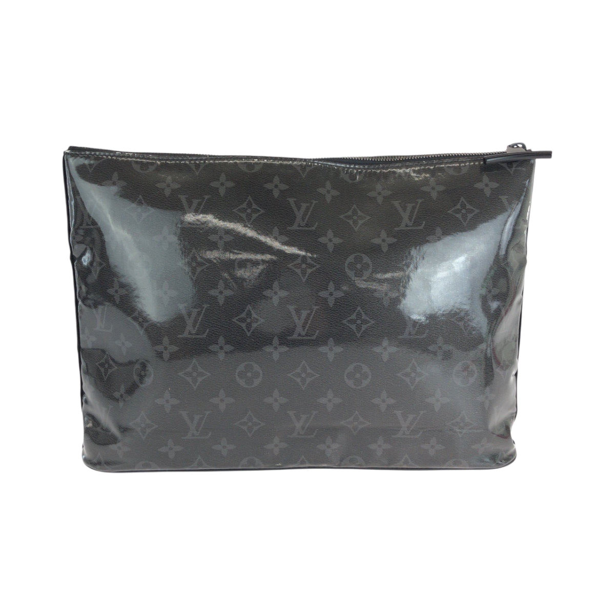LOUIS VUITTON ルイヴィトン モノグラム エクリプス ポシェット コスモス ブラック 黒 シルバー金具 パテントレザー M63373 クラッチバッグ セカンドバッグ メンズ AB65