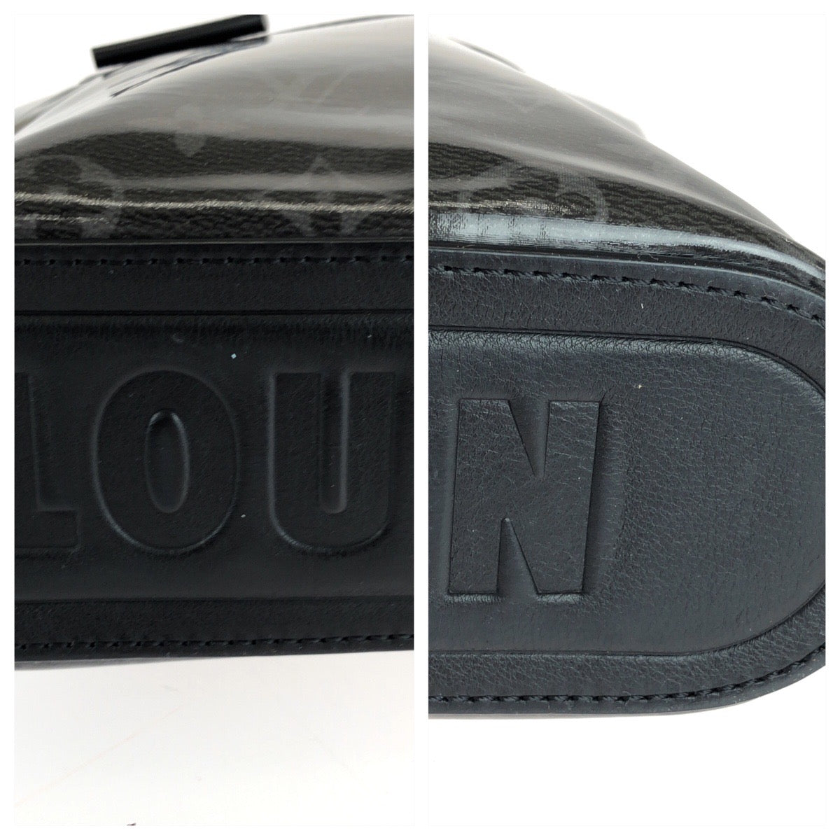 LOUIS VUITTON ルイヴィトン モノグラム エクリプス ポシェット コスモス ブラック 黒 シルバー金具 パテントレザー M63373 クラッチバッグ セカンドバッグ メンズ AB65