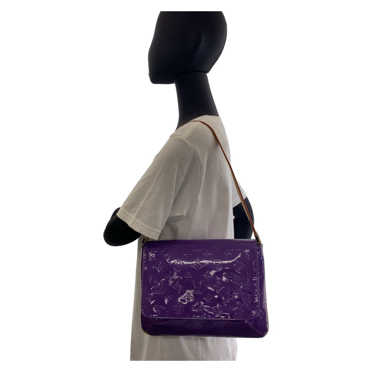 12142
LOUIS VUITTON ルイヴィトン ヴェルニ トンプソンストリート パープル ゴールド金具 パテントレザー / レザー M91214 ショルダーバッグ  レディース
