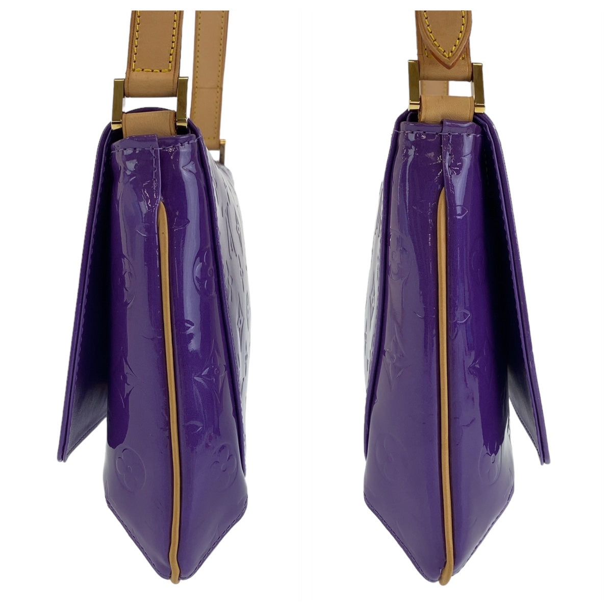 12142
LOUIS VUITTON ルイヴィトン ヴェルニ トンプソンストリート パープル ゴールド金具 パテントレザー / レザー M91214 ショルダーバッグ  レディース