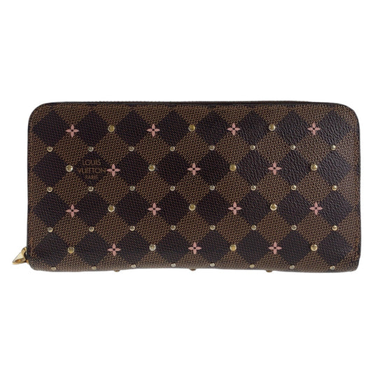 112137
LOUIS VUITTON ルイヴィトン ダミエ ジッピーウォレット ブラウン ゴールド金具 PVC N60473 長財布 ロングウォレット  レディース