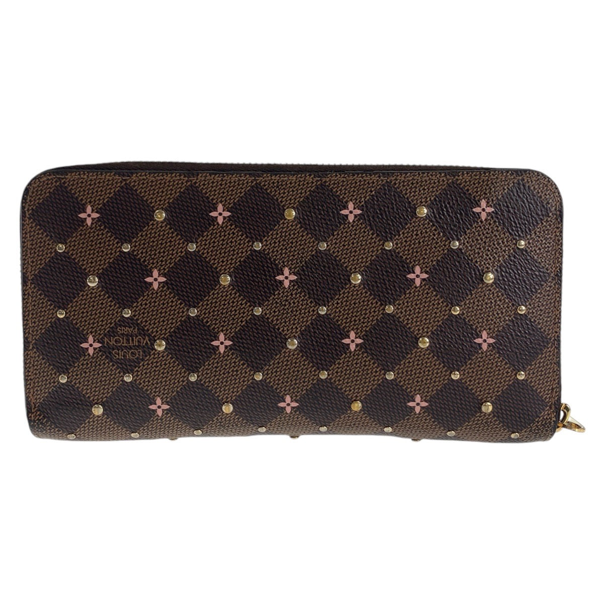 112137
LOUIS VUITTON ルイヴィトン ダミエ ジッピーウォレット ブラウン ゴールド金具 PVC N60473 長財布 ロングウォレット  レディース